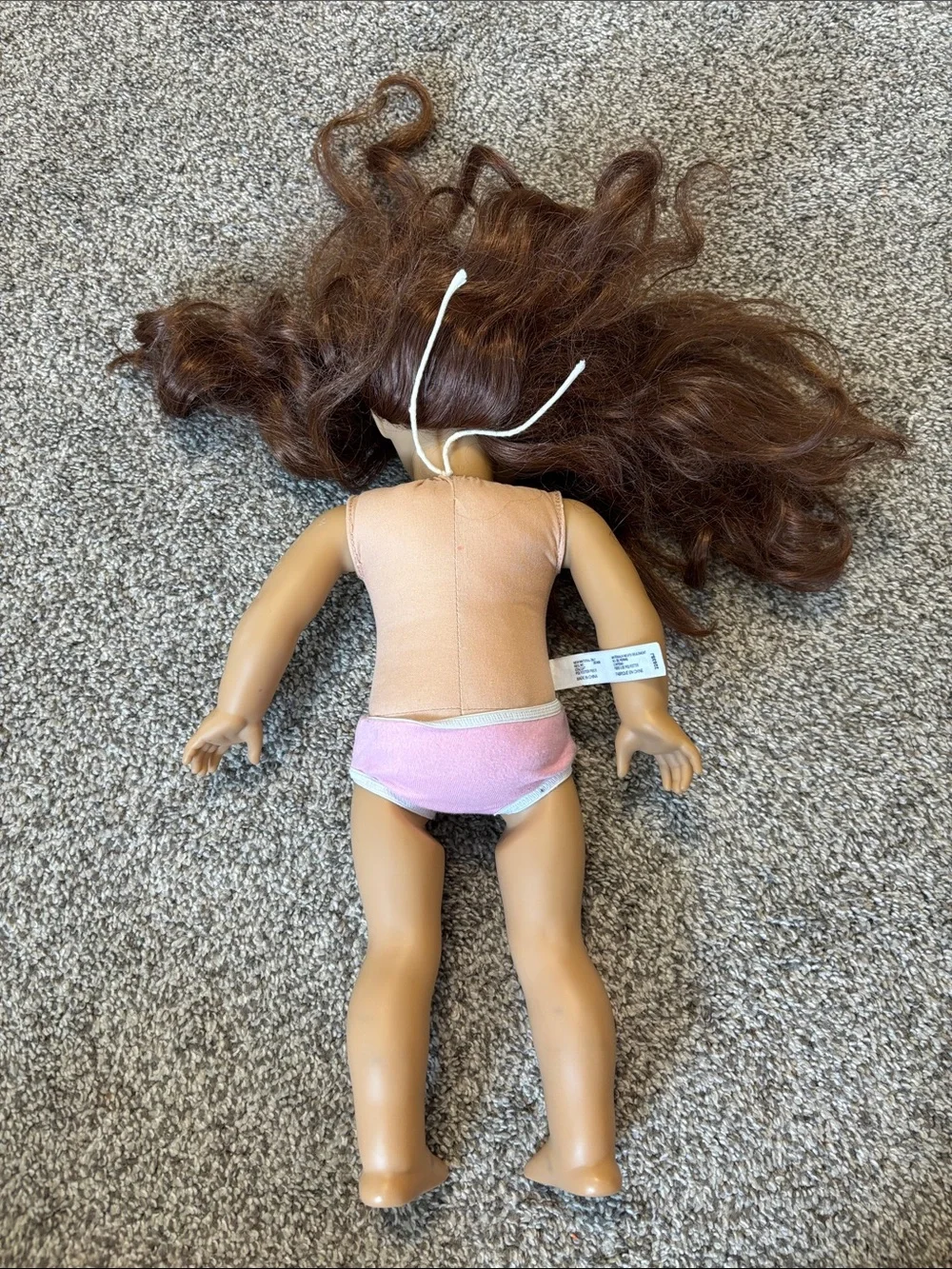America. Girl doll Classic Brown-Haired Kids Doll with Pink underwear